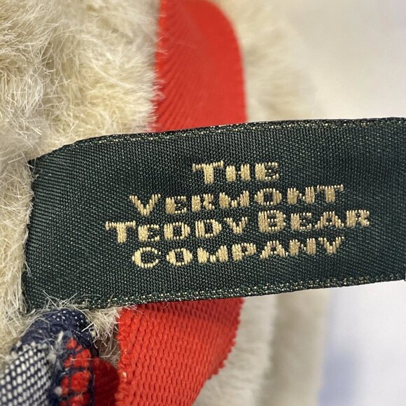 Vintage Articulated Vermont Teddy Bear 16" Brown Jointed Plush Overalls 1994 - Picture 9 of 13